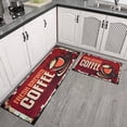 thumbnail image 3 of Coffee Vintage Red Pattern Kitchen Rugs and Mats Set Of 2,Kitchen Rugs Mats with Dirty Resistance,washable,water Proof,kitchen Rugs and Mats 17.7x24+17.7x48inch, 3 of 7