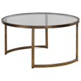 thumbnail image 4 of Bowery Hill Transitional 2 Piece Glass Top Nesting Coffee Table Set in Gold, 4 of 6