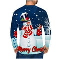 thumbnail image 3 of IROINNID Savings Christmas Sweater for Men Round Neck Pullover 3D Printed Realistic Print Tops,Blue, 3 of 5