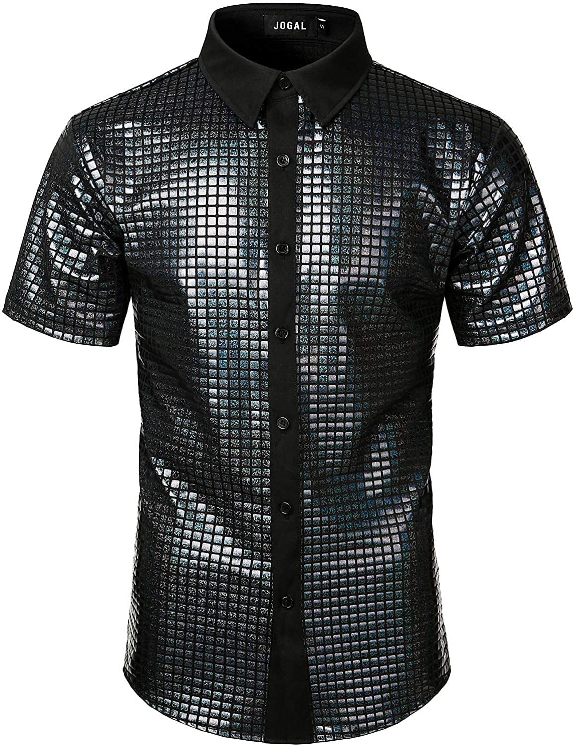 Men's Dress Shirt Sequins Button Down 