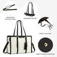 thumbnail image 3 of Lovevook Women's Lightweight Canvas 15.6" Laptop Tote with Clutch Purse, Black and Beige, 3 of 10