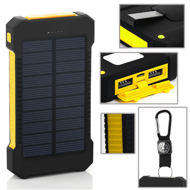 Waterproof 500000mAh 2 USB Portable Solar Battery Charger Solar Power