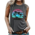 thumbnail image 2 of Titcea Womens Tank Tops Palm Tree Printed Round Neck Sleeveless Summer Tops Hawaiian Beach Travel Casual Graphic Tees, 2 of 5