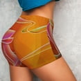 thumbnail image 4 of Fotbe Orange Flower Psychedelic Seamless Shorts, Womens Workout Shorts High Waist Stretch Booty Short for Gym/Yoga/Running/Biking-X-Large, 4 of 9