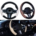 thumbnail image 2 of Sleek Design 38cm PU Leather Steering Wheel Cover Enhances Interior Style, 2 of 6
