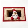 thumbnail image 2 of PoyoKee Christmas Decorations, Crystal Velvet 3D Santa Print Bathroom Rugs, Bath Mat for Entryway Porch Sink, Washable Rug for Household Indoor Xmas Decor, 2 of 7