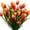 Orange, variant on Morttic 8 Pcs Tulips Artificial Flowers for Outdoors, Fake Plants Faux Plastic Silk Floral Arrangement for Home Indoor Outside Table Vase Garden Spring Decor