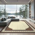 thumbnail image 2 of ODIKA 6'x9' Ultra-Soft Area Rug, Spotted Tricolor Patchwork Interlocking Border Abstract Inspired None Washable, Bare feet friendly, Silk-Touch for Guest Room, Bedroom, 2 of 7