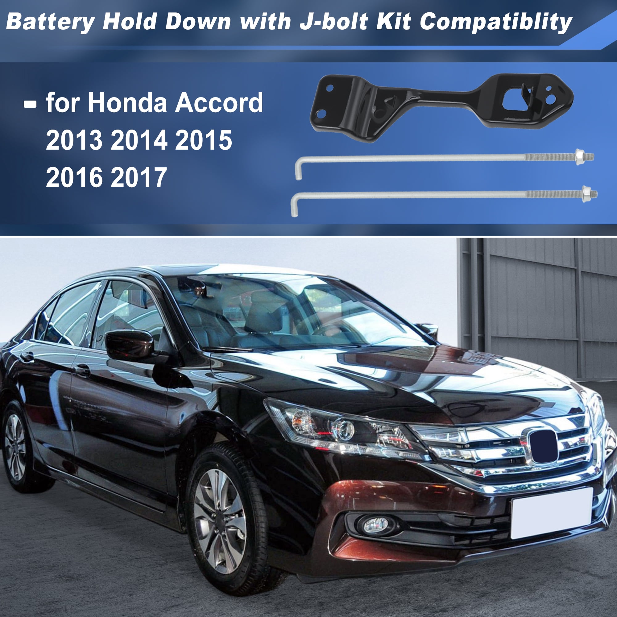 Unique Bargains Battery Hold Down with J Bolt Kit for Honda Accord 2013-2017