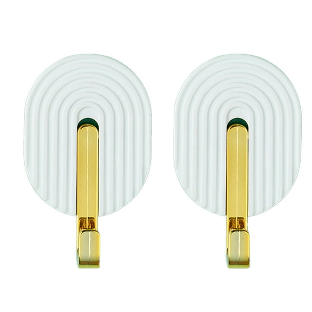 Inteprter Ganchos multifuncionales autoadhesivos adhesivos de plástico para pared, 2 uds., colgador fuerte para puerta, toallero trasero, estante para Almacenamiento y organización del hogar Blanco Inteprter HA078343-02