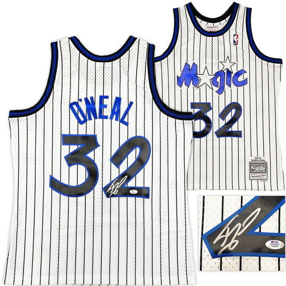 Orlando Magic Shaquille Shaq O'Neal Autographed White Authentic Mitchell & Ness 1993-94 HWC Swingman Jersey Size L PSA/DNA 235519