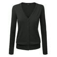 thumbnail image 1 of Made by Johnny Women's Keep It Classic V Neck Cardigan XXL CHARCOAL, 1 of 6
