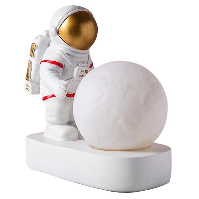 Spaceman Astronaut Figurine Night Mesa Lámpara de escritorio dorado Sunnimix astronauta luna luz de la noche
