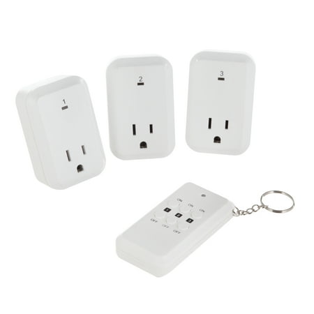 Hyper Tough Wireless Outlets with Remote Control, Indoor, with 3 Receivers