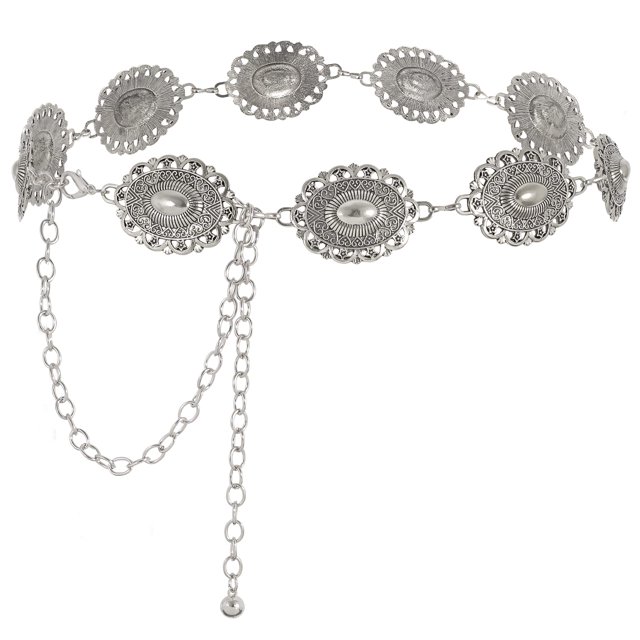 Cinturón de cadena WHIPPY para mujer con eslabones metálicos, color turquesa occidental
