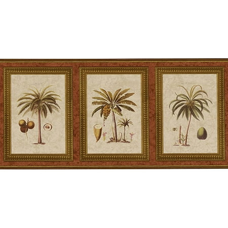 Exotic Palms Print Wallpaper Border