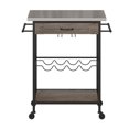 thumbnail image 3 of Novogratz Nora Multifunctional Kitchen Cart Wine Rack in  Stainless Steel, 3 of 12