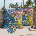 thumbnail image 3 of Colorful Spring Floral Outdoor Pillow Covers 16x16 Set of 2,Waterproof Patio Throw Pillowcase Protectors,Modern Oil Painting Abstract Art Decorative Pillow Shams Cushion Covers for Seat Bed Couch, 3 of 8