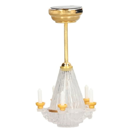 

Dollhouse Ceiling Lamp Miniature Chandelier Lightweight Exquisite With 5 LED Candle For 3 Years Old Above
