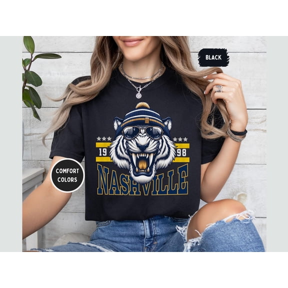 Velto Nashville Hockey Shirt, Vintage Style Tee, Distressed Hockey Fan Apparel, Soft Cotton Top, Sports Team, Predator Fan T shirt All Size S-5XL