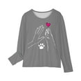 thumbnail image 3 of UPPADA Cute Tops for Girls Funny Print T-Shirts Crew Neck Long Sleeve Pullover Casual Comfy Kids Shirts Graphic Sweatshirt 4 Years, of the Day Today Only, 3 of 5