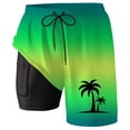 thumbnail image 4 of Kcolen Swim Trunks Men 5 Inch Inseam Elastic Waist Drawstring Men's Board Shorts Stretchy Upf Swimwear with Compression Liner Beach Summer Swimwear, 4 of 4