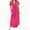 A103 Hot Pink, variant on Women's Summer Short Sleeve V Neck Maxi Dress Loose Fitting Side Split Straight T-Shirt Dress Breathable Lightweight Casual Loungewear Daily Wear Sun Dress