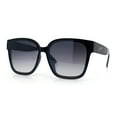 thumbnail image 4 of Womens Inset Lens Large Plastic Rectangle Horn Rim Marble Inlay Sunglasses Black Brown Grey - Smoke, 4 of 8