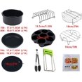 thumbnail image 2 of Accesorios para freidora de aire Juego de 10 piezas de 7 pulgadas para freidora de aire 5,2 5,8 cuartos, con revestimiento antiadherente, lavable a máquina 19,8 cm, negro, 2 of 5