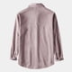 thumbnail image 4 of Camisas Para Hombre Manga Larga Camisa Casual Solid Color Corduroy Long Camisa de solapa de manga Casual Lapel Long Camisa sólida de color sólido (Pink, XL), 4 of 7