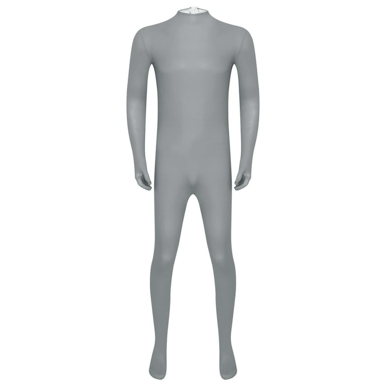 YONGHS Mens Spandex Open Face Zentai Suit Costume Back Zipper