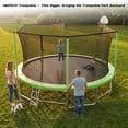 thumbnail image 4 of Mersco 15ft Trampoline for Kids and Adults,Outdoor Trampoline with Enclosure,Basketball Hoop and Ladder,Upright-Poled Backyard Trampoline ,Jumping Trampoline for Boys and Girls Birthday Gift,Green, 4 of 10