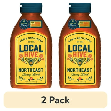 (2 pack) Local Hive, Raw & Unfiltered, 100% U.S. Northeast Raw Honey, 16 oz Bottle