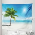 thumbnail image 1 of Trees Tapestry, Coastal Caribbean Scenery Summer Tropical Ocean Scenery Palm Sands, Fabric Wall Hanging Decor for Bedroom Living Room Dorm, 5 Sizes, Azure Blue Aqua and Green, by Ambesonne, 1 of 1
