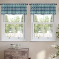 thumbnail image 2 of LALILO Kitchen Curtain Valance Ikat Tie Dye With Stripes Rod Pocket Window Curtain 52"x 18" Set of 2, 2 of 5