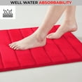 thumbnail image 4 of 1 Piece Striped Design Solid Memory Foam Bathroom Rug Set Non-Slip, 4 of 5
