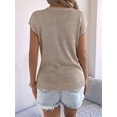 thumbnail image 5 of Women Round Neck Sweater Vest Sleeveless Summer Casual Shirts Knit Tank Top Khaki XL, 5 of 9