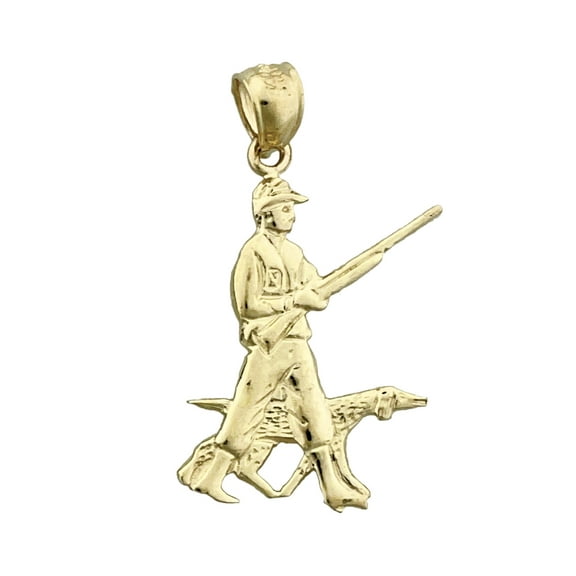 14K Gold Hunter and Hound Pendant