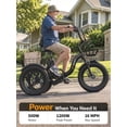thumbnail image 6 of Jasion JT18 Electric Tricycle for Adults Fat Tires, 500W Step-Thru 3 Wheel Electric Bicycle with Front & Rear Baskets, Folding E-Trike Up to 55 Miles, 16 MPH, Class 2, Black, 6 of 8