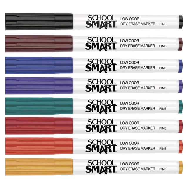 Set de 24 Marcadores para Pizarra Blanca School Smart Punta Fina