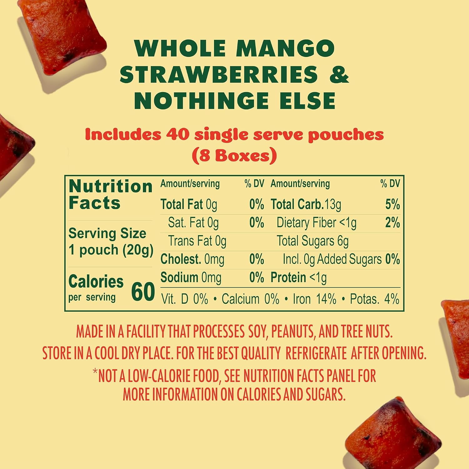 SOLELY Organic Mango & Strawberry Whole Fruit Gummies (Pack of 3, 10 Bags per Box), Real Fresh Fruit, Healthy Snacks for All, Vegan, 30 Bags