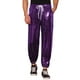 thumbnail image 1 of Pantalones de drawstring con lentejuelas INSPIRE CHIC para hombres, con cintura elástica, ropa de noche, jogger brillante 30 púrpura, 1 of 5