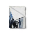 thumbnail image 2 of Urban Soft Flannel Fleece Throw Blanket, Woman with Sunglasses and Blue Hair Hand Drawn Art Watercolor Portrait, Cozy Plush for Indoor and Outdoor Use, 50" x 70", Coconut Blue and Black, by Ambesonne, 2 of 6