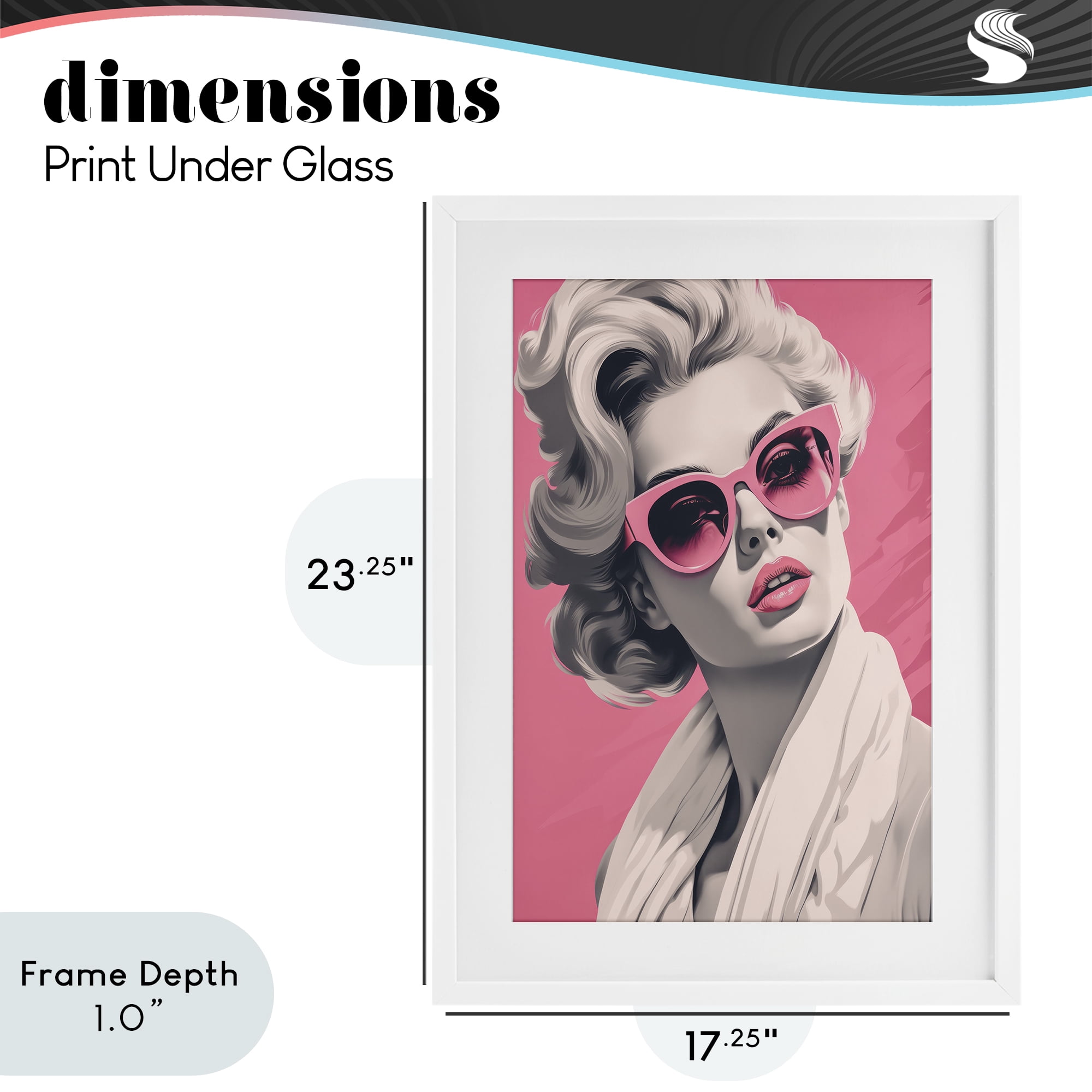 Stupell Industries Retro Chic Glamour White Framed Print Under Glass, design by Andrea Haase