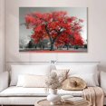 thumbnail image 2 of Elephant Stock Red Tree Wall Art - Horizontal Canvas Wall Art - Living Room Wall Decor - Floral And Botanical Canvas - Red And Gray Decor - 51" x 34", 2 of 8