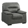 thumbnail image 2 of OakvillePark Mandeville Polished Microfiber Upholstered Living Room Chair, Dark Gray, 2 of 5