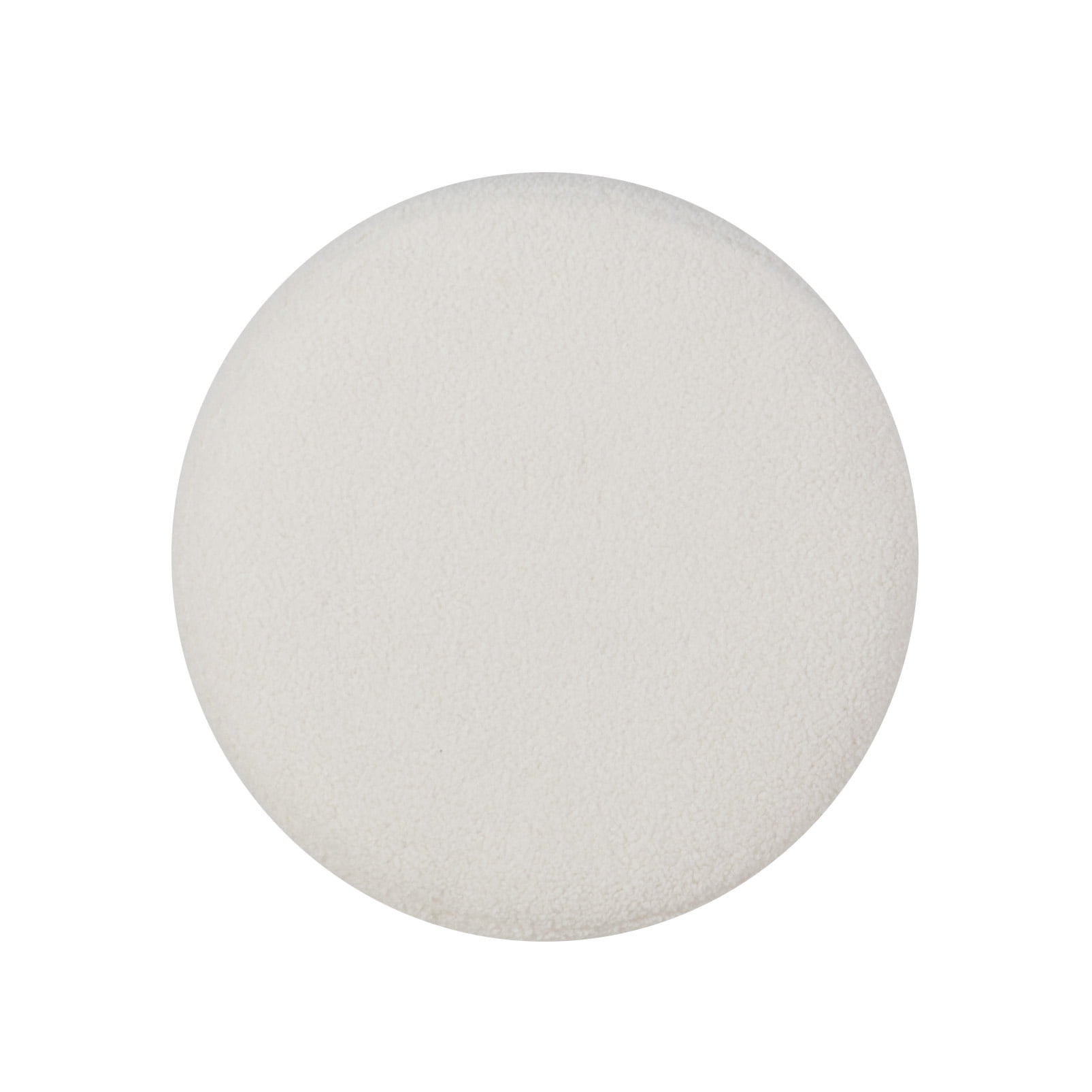 Linon Jacoby Round Ottoman, White Sherpa