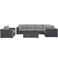 thumbnail image 5 of Modway Summon 7 Piece Outdoor Patio Sunbrella® Sectional Set in Canvas Gray, 5 of 9