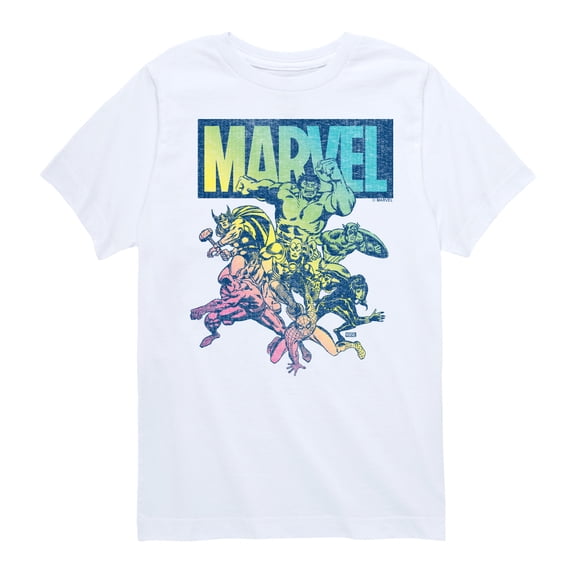 Marvel The Avengers - Group Rainbow - Toddler And Youth Short Sleeve Graphic T-Shirt