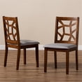 thumbnail image 5 of Baxton Studio Abilene Mid-Century Grey Fabric Upholstered and Walnut Brown Finished Dining Chair Set of 2, 5 of 7